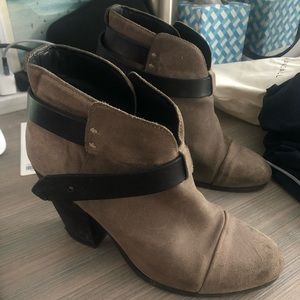 Rag & Bone Suede & Leather Harrow Ankle Booties